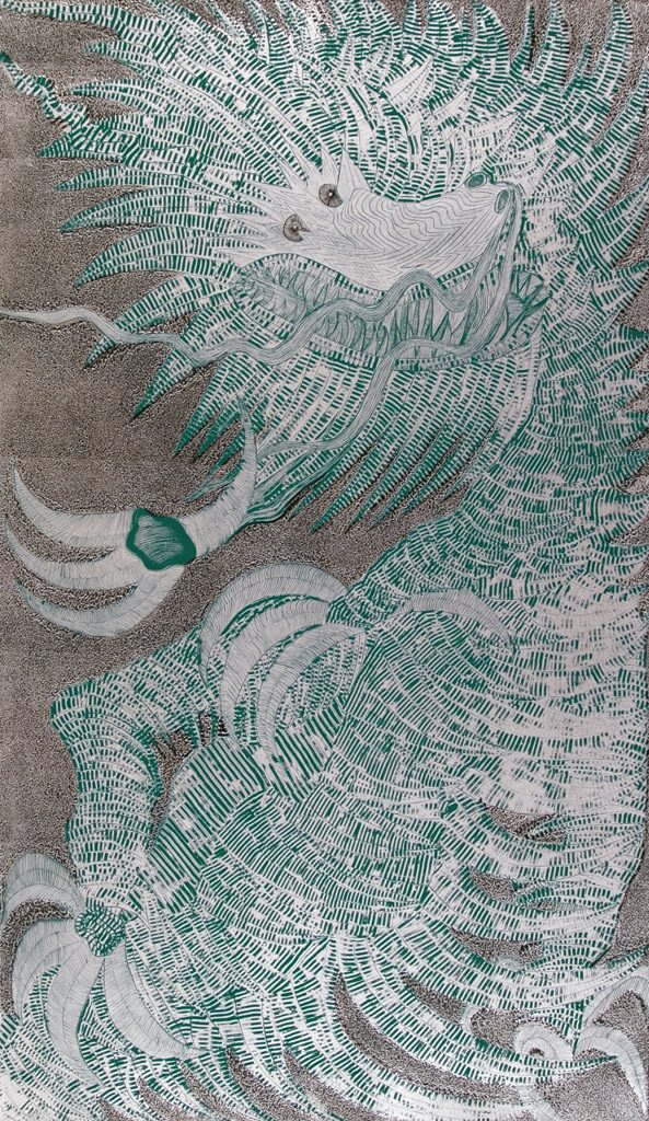 Dragón Joven (plata y verde)
